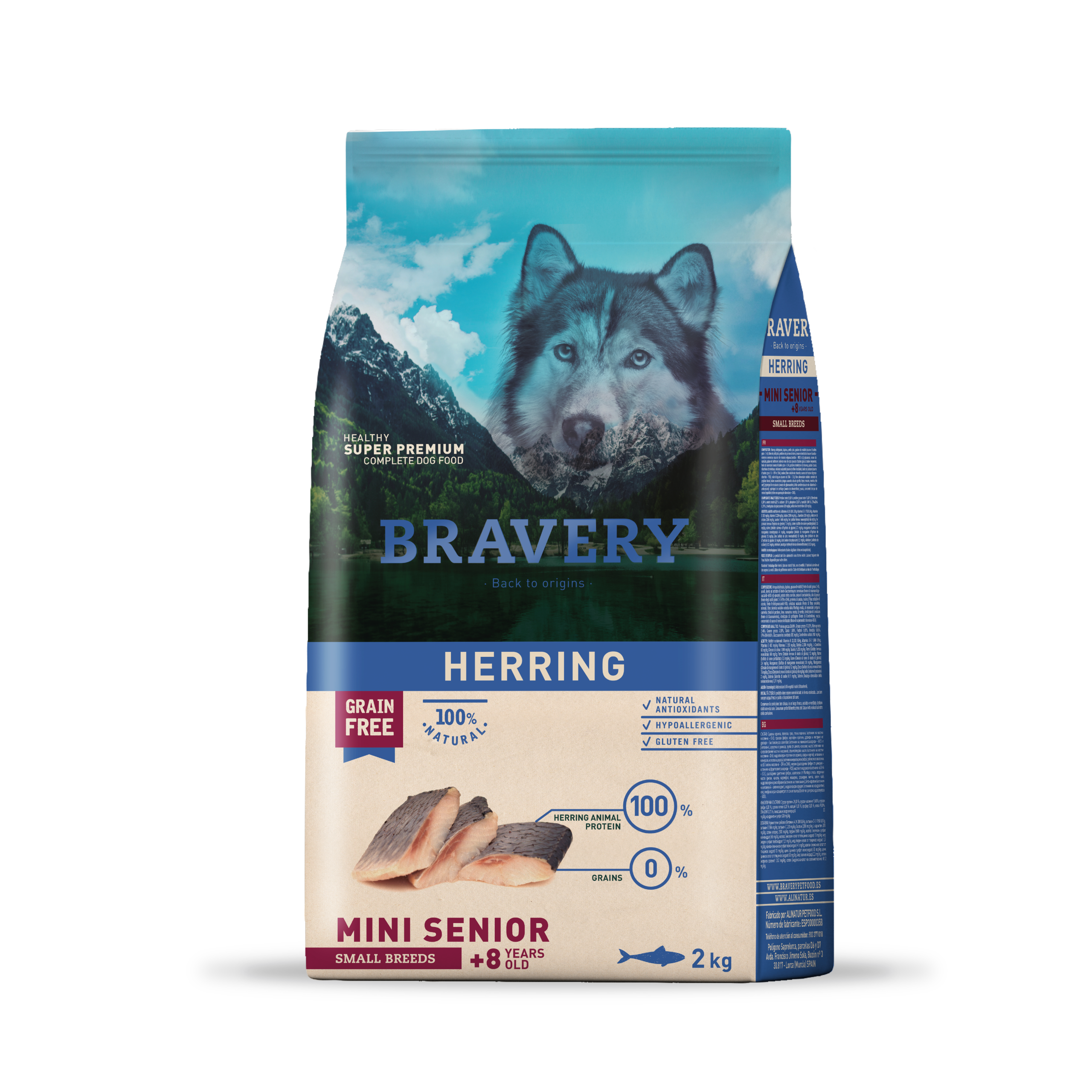 BRAVERY MINI ADULT HERRING SENIOR 2KG