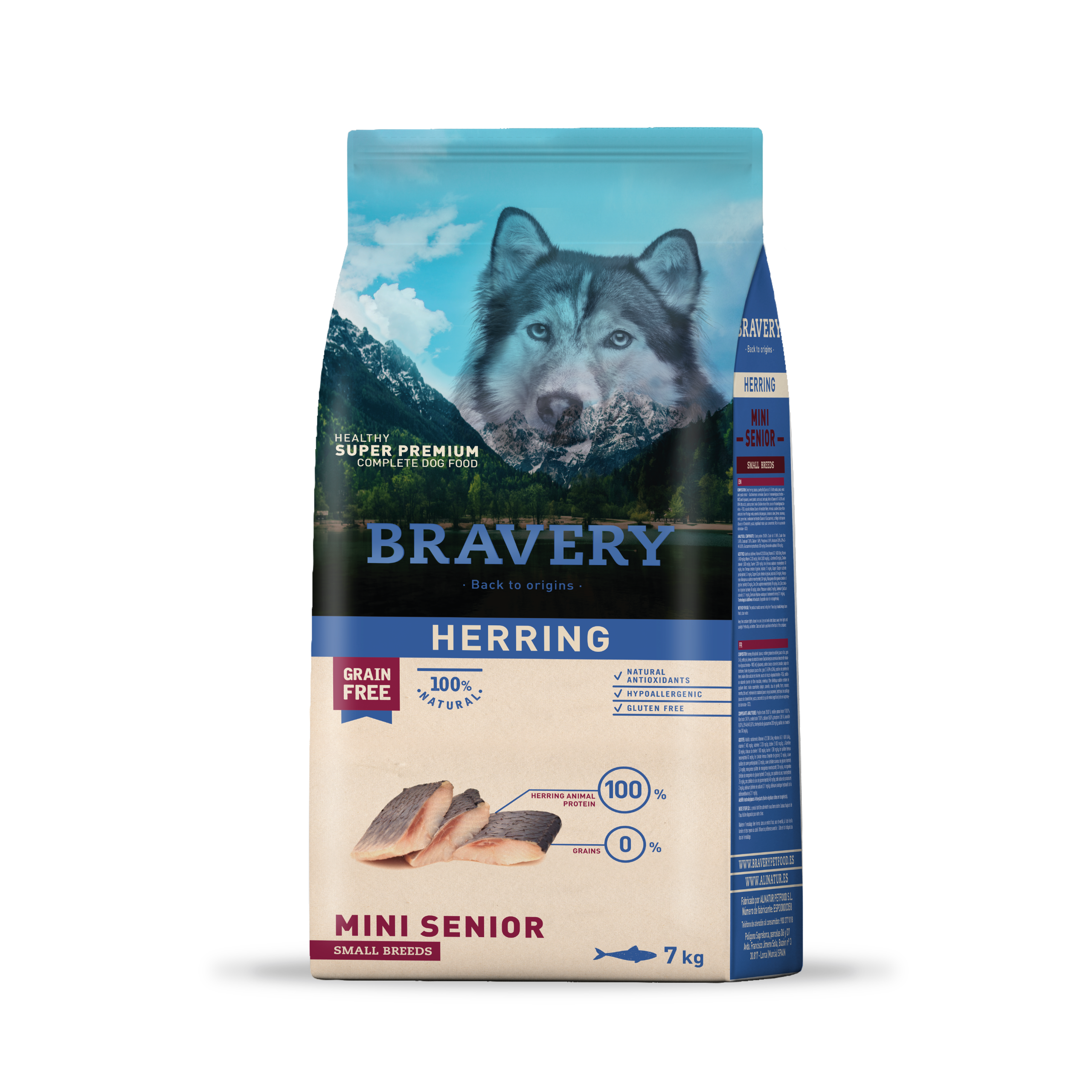 BRAVERY MINI ADULT SENIOR HERRING 7KG